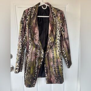 Valiant Paris Antique Abstract Brocade Women’s/ Men’s  Suit Jacket Blazer Size L